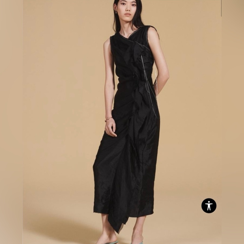 Zara Limited Edition Black Midi Dress NWT Size XS